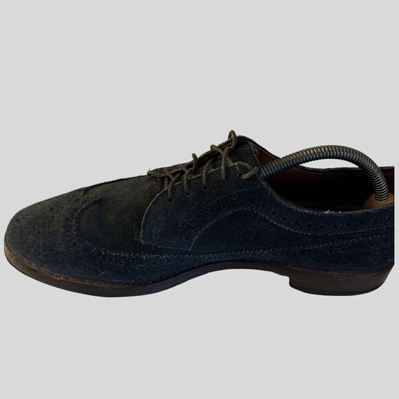 Allen Edmonds McGregor Wingtip 9.5 D Black Suede model 4559  Vibram Soles Read - Picture 6 of 13